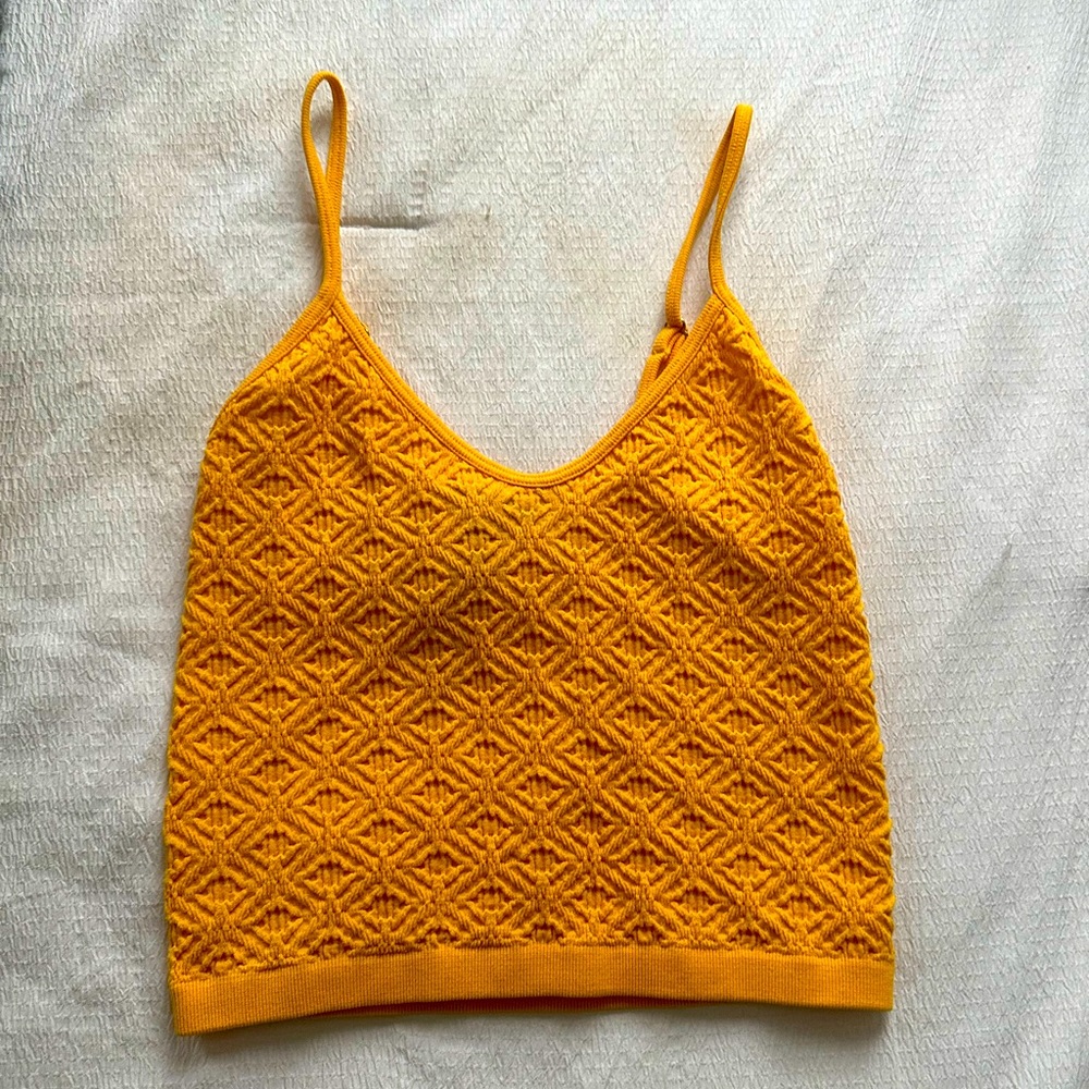 Yellow textured crop top